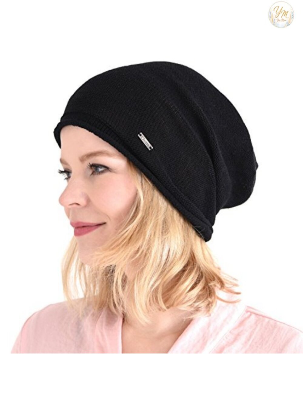 100% Silk Beanie Hat Unisex Oversized Slouchy Skull Cap